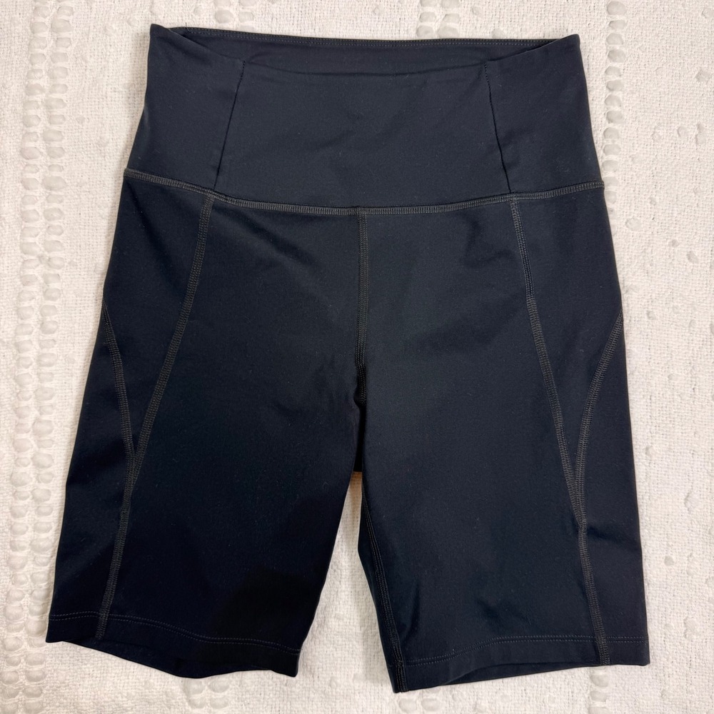 Girlfriend Collective Black High-Rise Bike Shorts Size S 8"